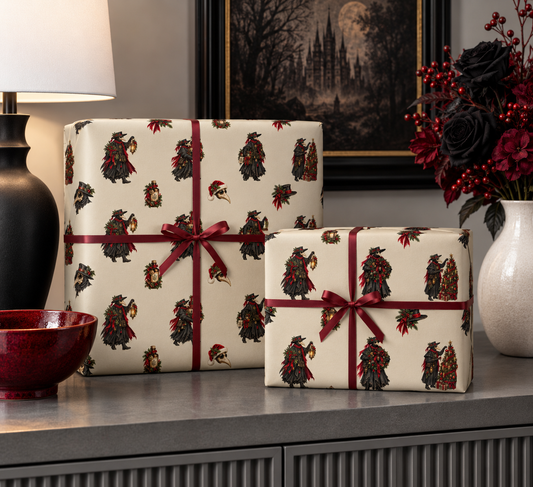 Gothmas Plague Doctor | Gothic Christmas Wrapping Paper