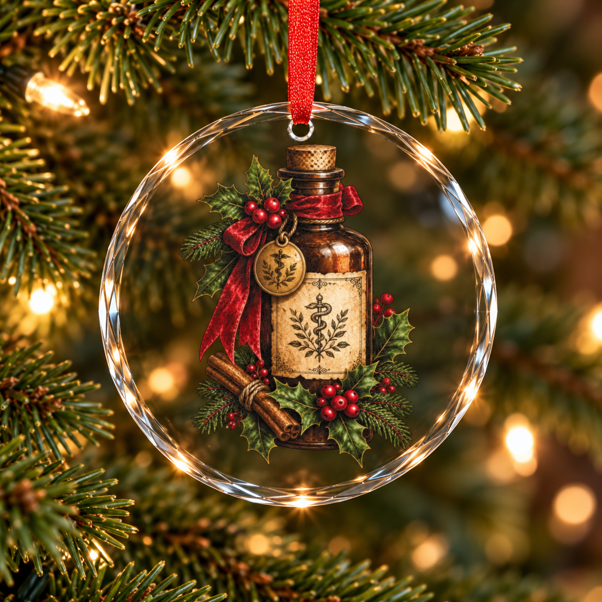 Gothmas Plague Doctor Bottle | Gothic Christmas Glass Ornament