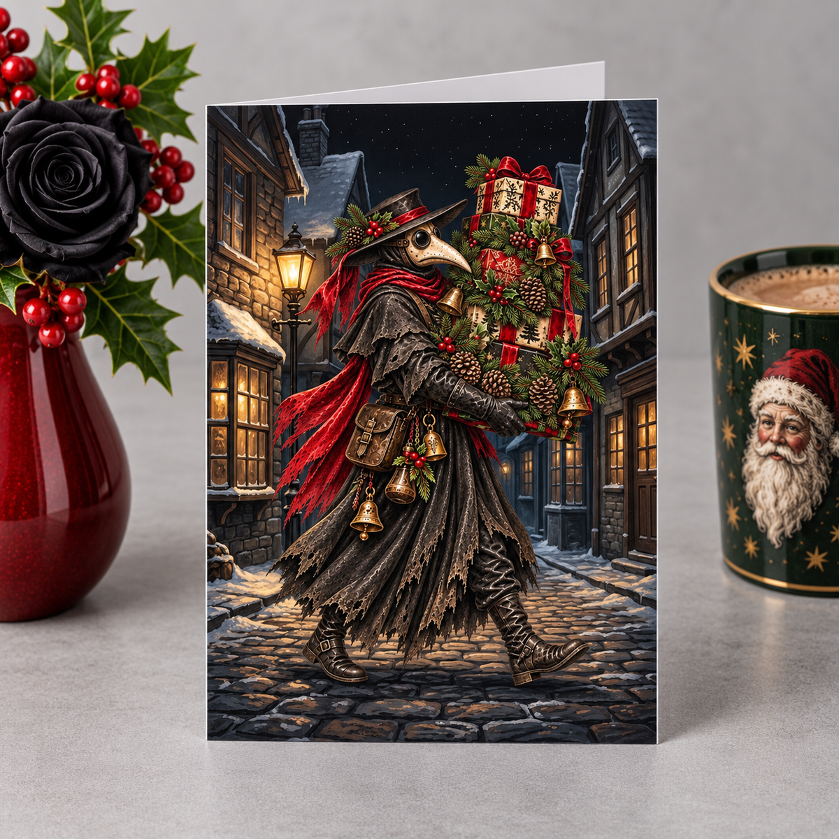 Gothmas Plague Doctor Presents | Gothic Christmas Cards Set of 10