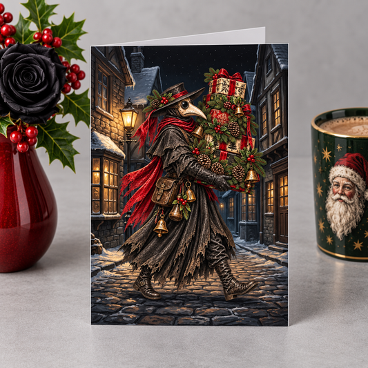 Gothmas Plague Doctor Presents | Gothic Christmas Cards Set of 10