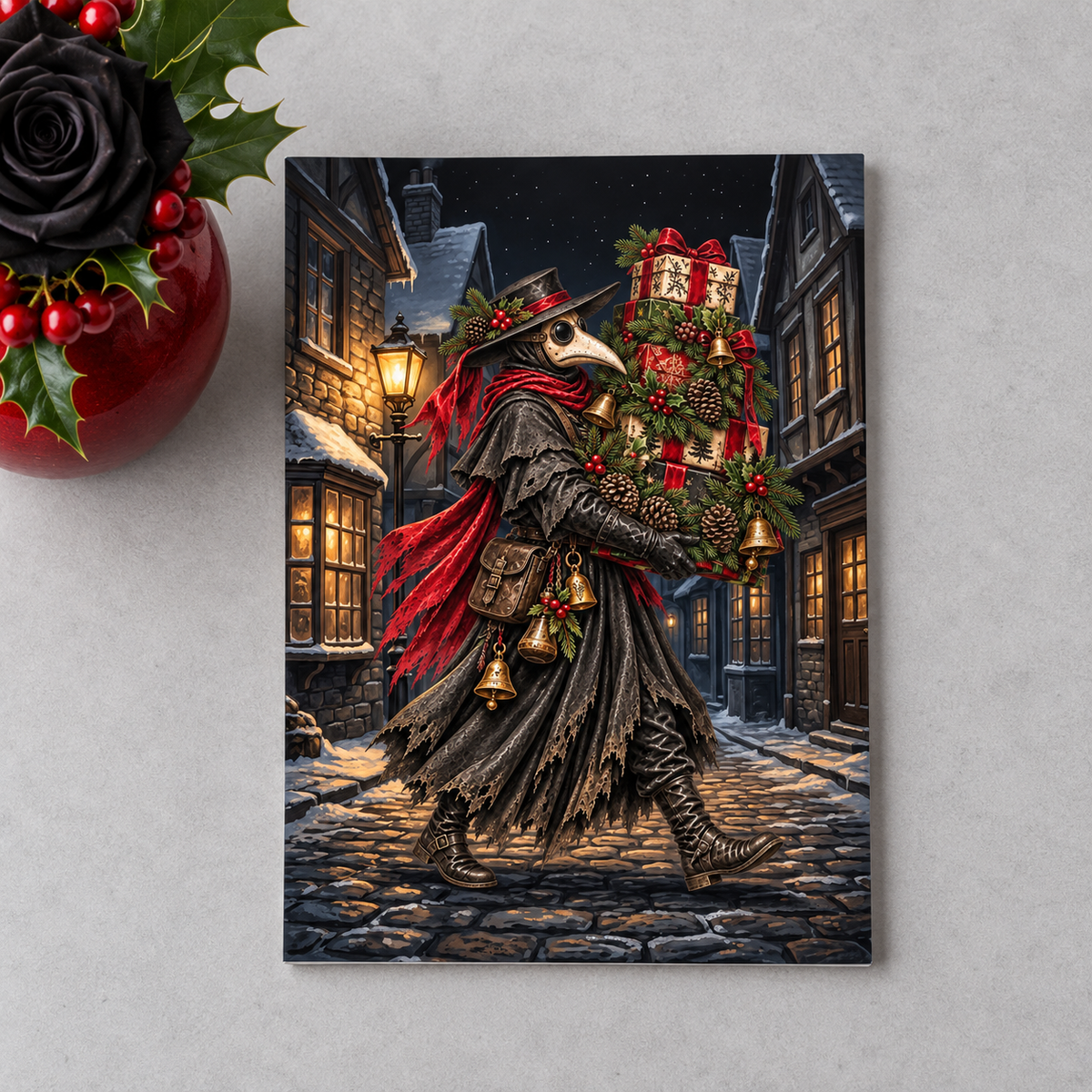 Gothmas Plague Doctor Presents | Gothic Christmas Cards Set of 10