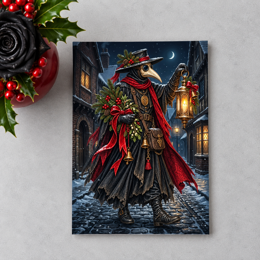 Gothmas Plague Doctor Lantern | Gothic Christmas Cards Set of 10