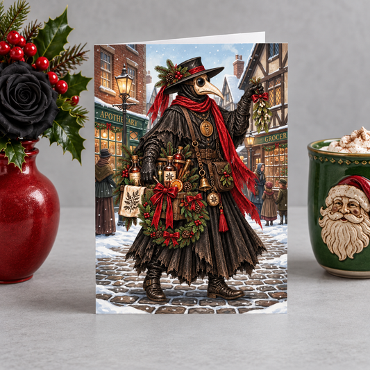 Gothmas Plague Doctor Apothecary | Gothic Christmas Cards Set of 10