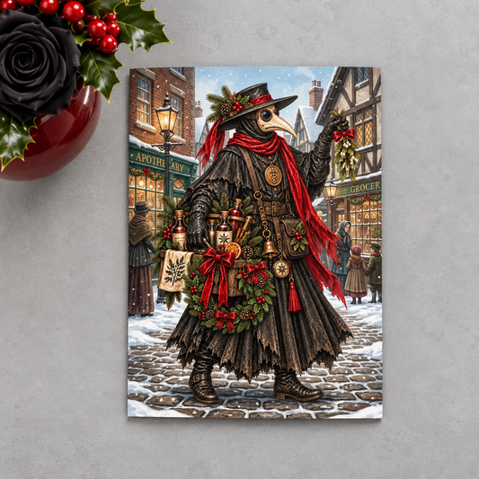 Gothmas Plague Doctor Apothecary | Gothic Christmas Cards Set of 10