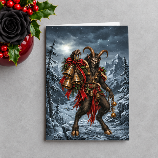 Gothmas Krampus Christmas Bells | Gothic Christmas Cards Set of 10