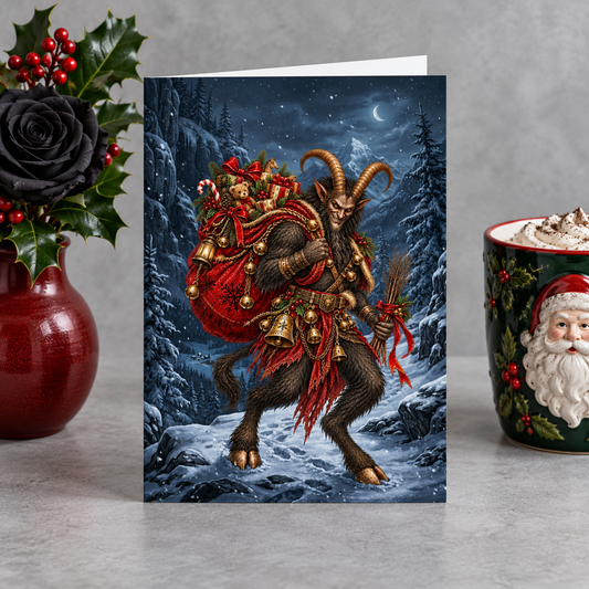 Gothmas Krampus Christmas Presents | Gothic Christmas Cards Set of 10