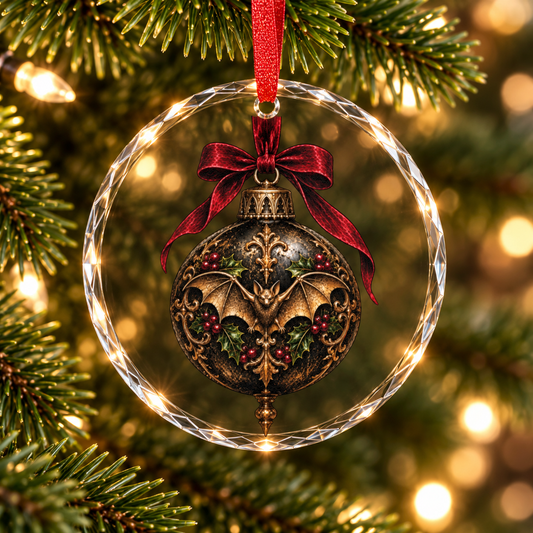 Gothic Bat Ornament | Gothmas Christmas Glass Ornament