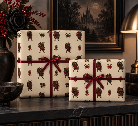 Gothmas Krampus Wrapping Paper | Gothic Christmas Gift Wrap