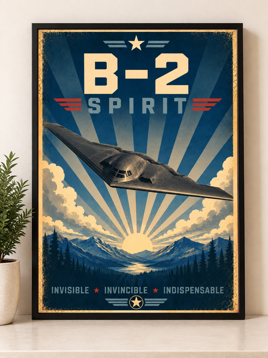 B-2 Spirit Poster | Stealth Bomber Military Aviation Wall Art